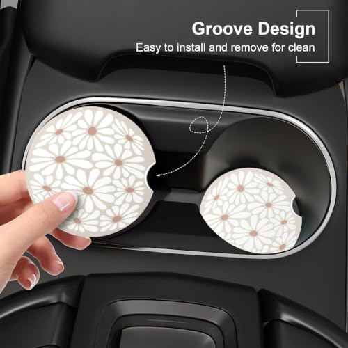 Ceramic Car Coasters – Absorbent Car Cup Holder Coaster Set - Image 4