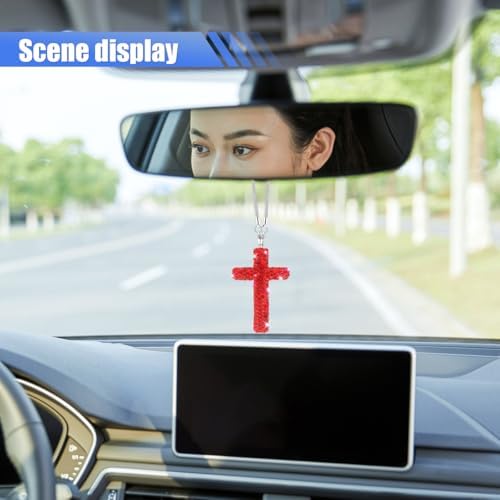 ZIMISI Bling Cross Car Hanging Ornament - Image 4