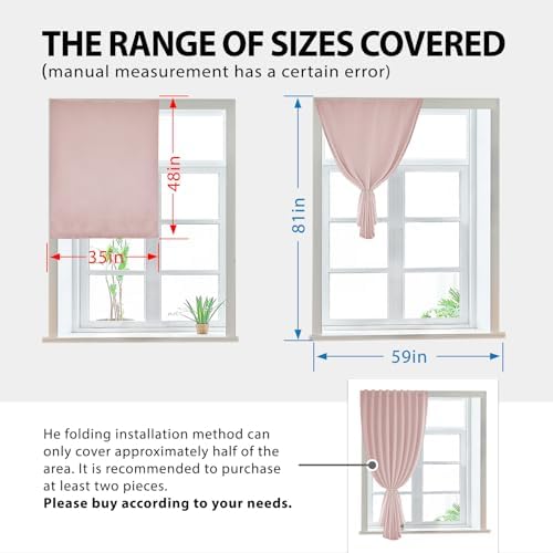 Autohesion Curtains for Windows, Bedroom Blackout Curtains for - Image 3