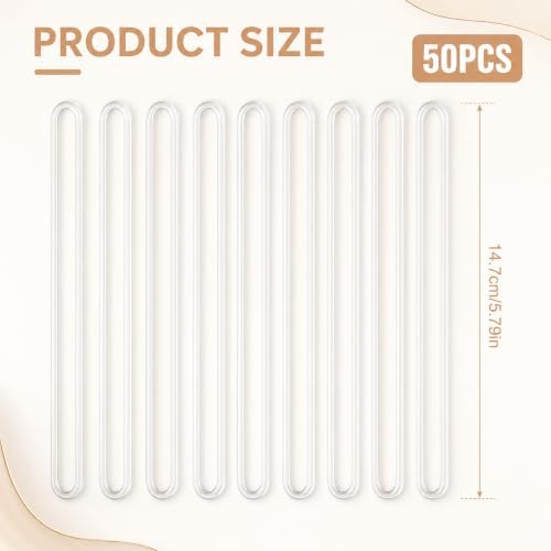 50Pcs Clear Plastic Luggage Tag Straps Worm Loops - Image 2