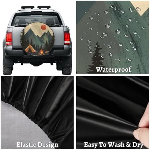 Rv Spare Tire Cover Wheel Mountain Forest Tree Sun Tire Covers Wheel Protectors - Image 4