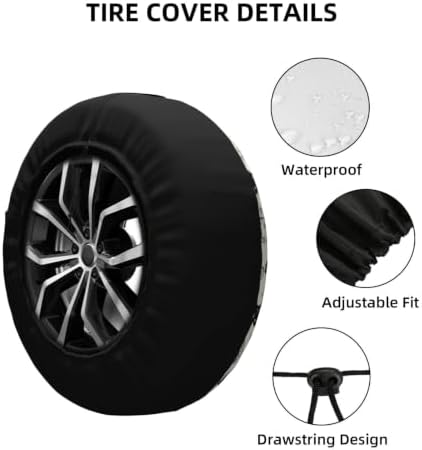 Bat Flower Spare Tire Cover Waterproof Wheel Cover 17 Inch Universal Fit - Image 5