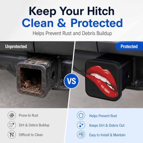 2" Hitch Cover Sexy Red Lips Rubber Towing Hitch Covers Hitch Protector - Image 5