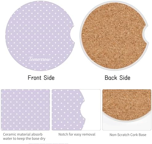 Cute Fashion Polka Dot Car Coasters 2 Pack - Image 3