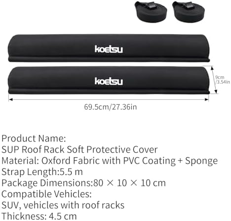koetsu 2-Pack Simple Soft Roof Rack Pads - Image 2
