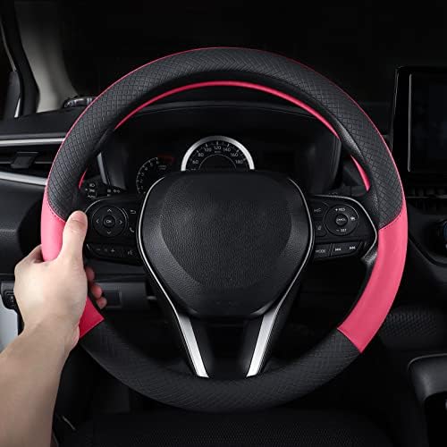 Auto Car Leather Steering Wheel Cover Anti Slip Wrap 15" - Image 3