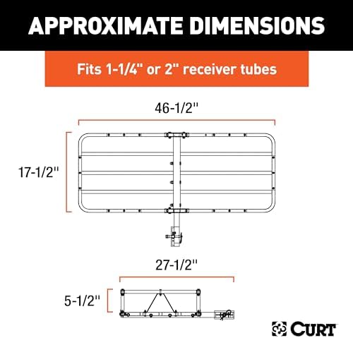 CURT 18145 Cargo Basket Hitch Trailer Hitch Cargo Carrier, 500 lbs. Capacity - Image 2