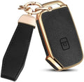 QBUC for KIA Key Fob Cover, Upper Leather + Soft TPU Key Case Shell by QBUC