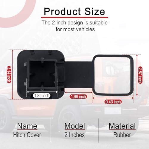 SINGARO 2 Inch Universal Flag Tow Hitch Covers, Trailer Hitch Cover Tube Plug - Image 5
