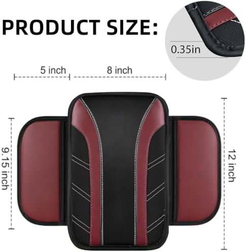 NBTEPEM 6 Pcs Burgundy Red Steering Wheel Cover Set, Sport Microfiber Leather - Image 5