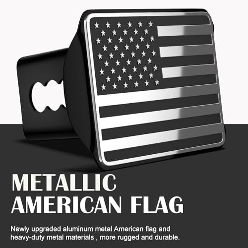 Heavy American Flag Metal Trailer Hitch Cover - Image 2