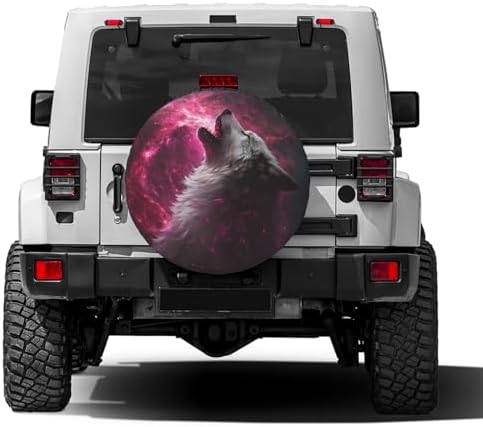 Pink Wolf Spare Tire Cover Dust-Proof Wheel Tire Cover Fit Trailer, SUV and - Image 2