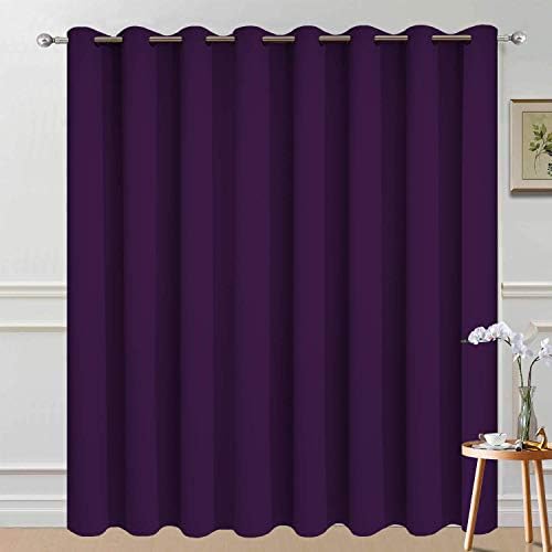 Yakamok Purple 100% Blackout Patio Door Curtain Panels W100 x L96, 1 Panel - Image 2