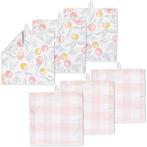 ELYN Microfiber Kitchen Dish Cloth Set, Quick-Dry & Absorbent Waffle Weave by ELYN