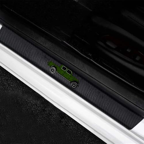 4 Pieces Car Door Sill Protector, Carbon Fiber Threshold Anti-Scratch Sticker - Image 3