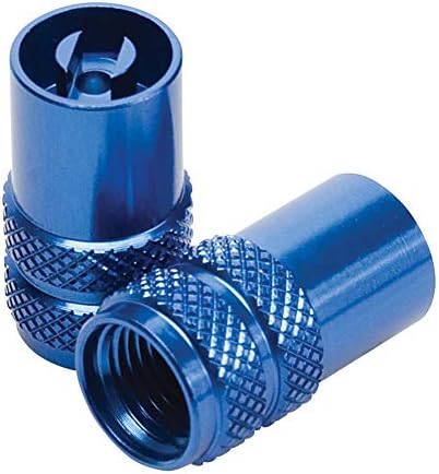 Tusk Billet Aluminum Valve Stem Caps w/Core Remover Blue by TUSKPowersports