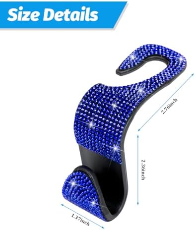 Zpana 4PCS Bling Car Seat Headrest Hooks, Vehicle Back Seat Purse Handbag - Image 2
