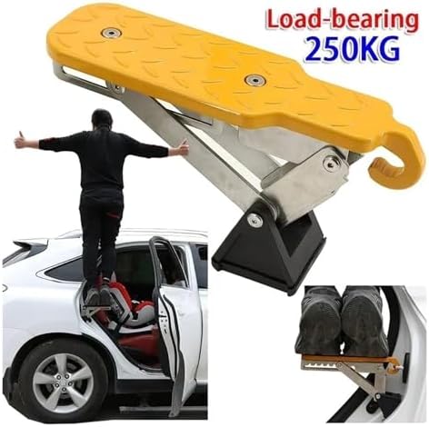 Car Roof Rack Step Foldable Car Door Step Multifunction Universal Aluminium - Image 2