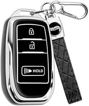 for Toyota Key Fob Cover with Keychain, Soft TPU Key Fob Holder, Fit by Unknown