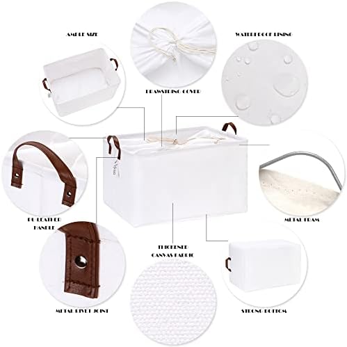 Hinwo 2-Pack Extra Large Canvas Fabric Storage Baskets - Image 5