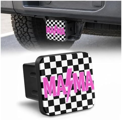 Trailer Hitch Covers Pink Checkered Mama Heavy Duty 2 Inch Hitch Cover by Unknown