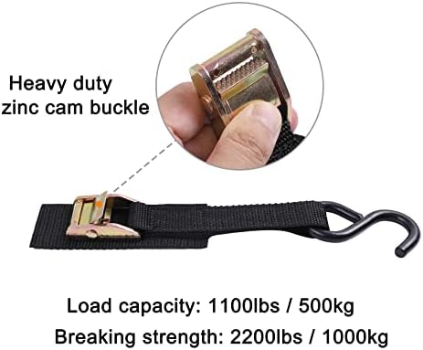 Ayaport Cam Buckle Tie Down Straps 10 feet, 4 Pack - Image 3