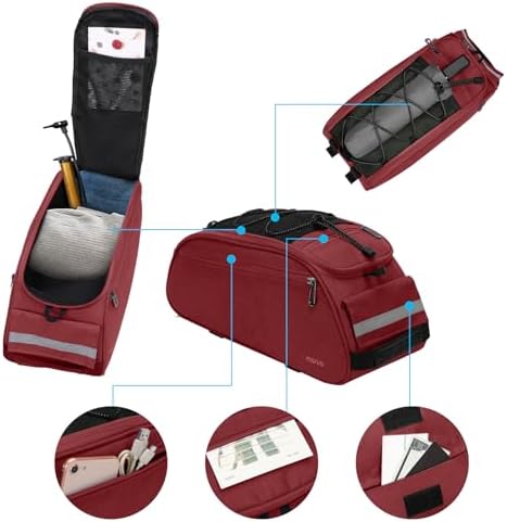 MOSISO Bike Rack Bag, Waterproof Bicycle Trunk Pannier Rear Seat Pouch - Image 3