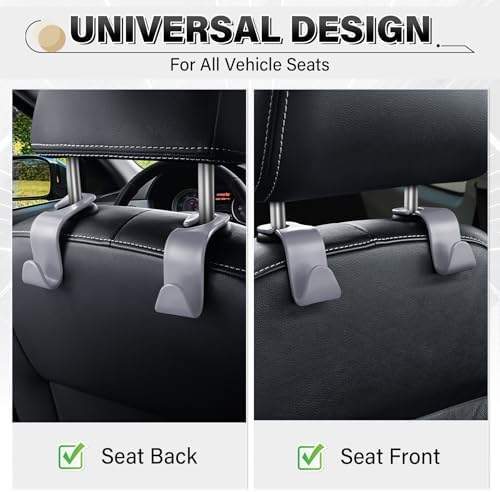 SINGARO 4 Pack Car Seat Headrest Hooks, Vehicle Back Seat Hanger Storage - Image 4