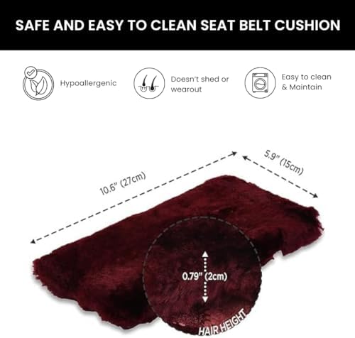 Andalus Genuine Sheepskin Car Seat Belt Cover Pad – Soft Fuzzy, Comfy Fluffy - Image 5
