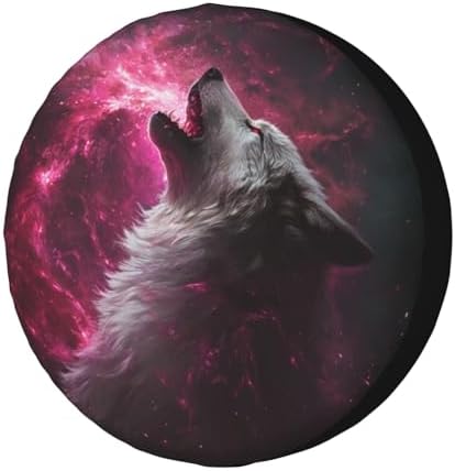 Pink Wolf Spare Tire Cover Dust-Proof Wheel Tire Cover Fit Trailer, SUV and by Foruidea