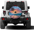KiuLoam Ocean Sunrise Tropical Palm Tree Spare Tire Cover by KiuLoam