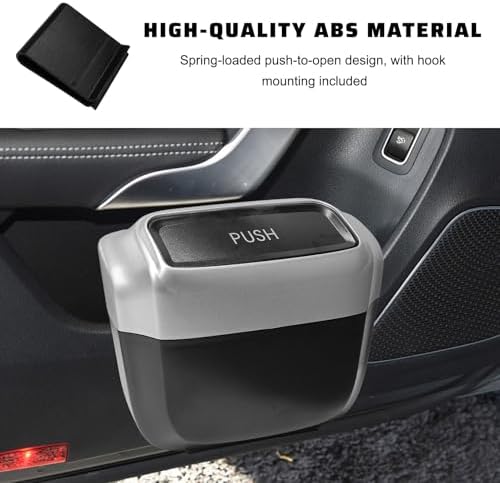 2PCS Auto Trash Can with Lid, Leakproof Waterproof Car Plastic Dustbin with 60 - Image 3