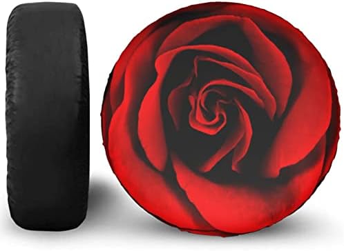 KiuLoam Vibrant Red Rose Flower Spare Tire Cover Polyester Universal Sunscreen - Image 7