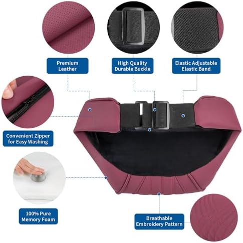Seat Headrest Car Neck Pillow for Driving Memory Foam Red 2 Packs - Image 5