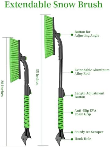 HEEYA Snow Brush for Car, Extendable Ice Scraper - Image 6