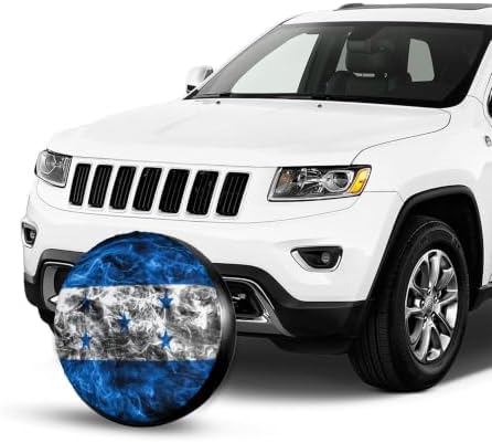 Honduras Flag Spare Tire Cover, Universal Waterproof & Dustproof Wheel - Image 3