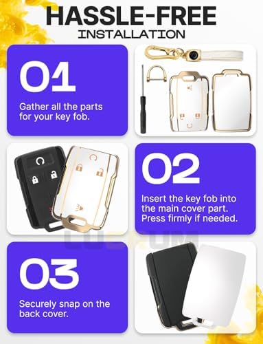 Lucrum Compatible with Chevy, Buick Key Fob Cover & Keychain - Image 6