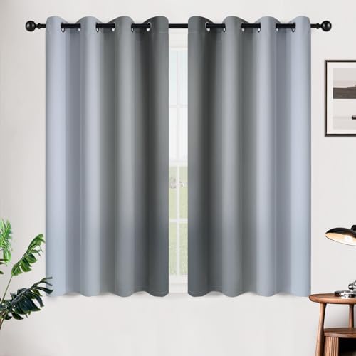 SimpleHome Ombre Grey to Grey White Curtains - Image 2
