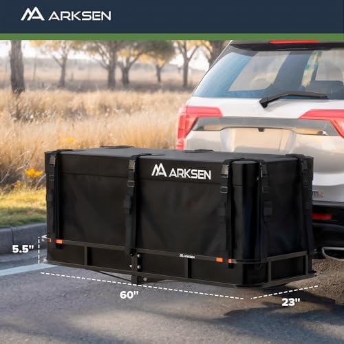 ARKSEN 60" x 23" x 5.5" Folding Hitch Cargo Carrier w/500D Bag&Straps - Image 6