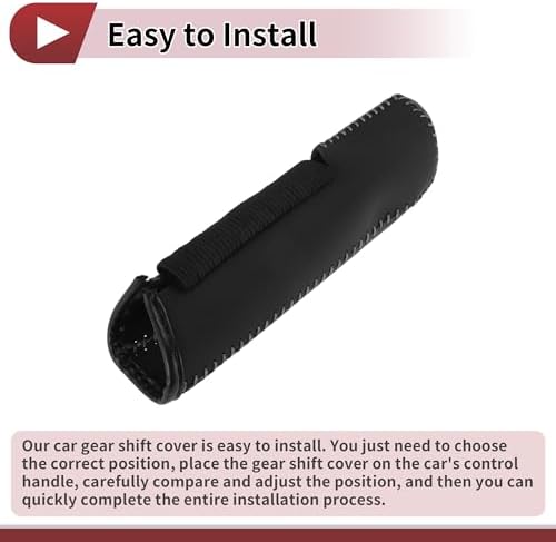 Car Handbrake Cover Leather Black Textured - Image 5