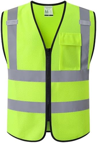 Hi Vis Reflective Safety Vest for Men Women by Kazsaifo