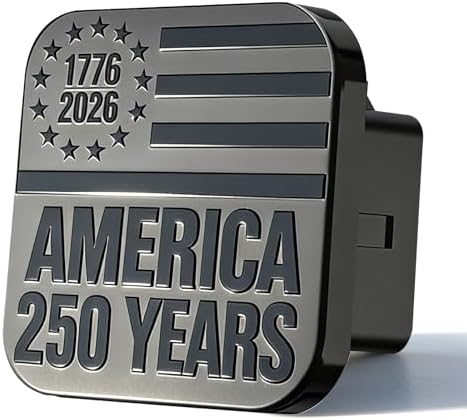 American Flag Hitch Cover, CAR-WASH-Safe, Rust & UV Resistant by TrkWyze