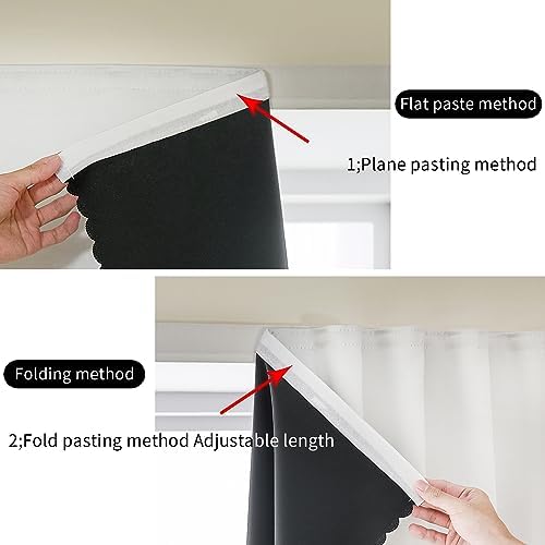 AJAZZ 100% Window Blinds Blackout Portable Black Out Curtains Adhesive Curtains - Image 4