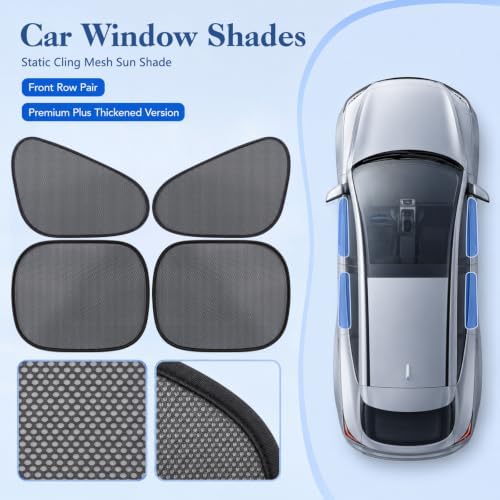 2-Pack Car Window Shades, Mesh Static adsorption Side Window Anti-UV Sunshade - Image 7
