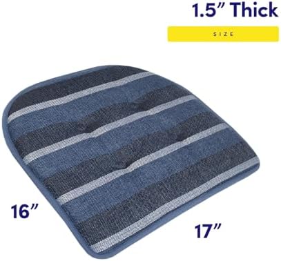 Sweet Home Collection Chair Cushion Memory Foam Pads Tufted Slip Non Skid - Image 2