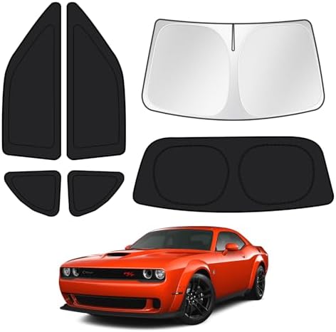 Canvcle Window Shades for 2015-2023 Dodge Challenger Accessories Windshield Sun by Canvcle