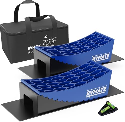 RVMATE Camper Levelers 8-Piece Kit RV Leveling Blocks Camper Wheel Chocks by RVMATE