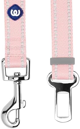 Blueberry Pet Essentials Pastel Color Reflective Dog Seat Belt Tether, Baby Pink - Image 3