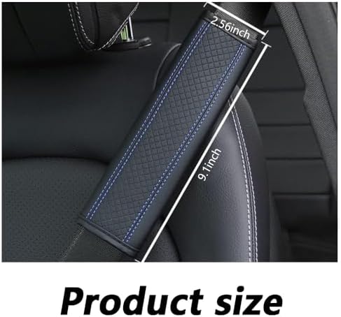 2PCS Car Seat Belt Cover Pad, Breathable Leather Seatbelt Covers - Image 2