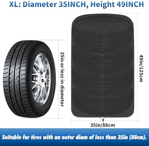 KALINCO Large Tire Cover, Waterproof Tire Storage Bag, Dust-Proof Seasonal Tire - Image 6